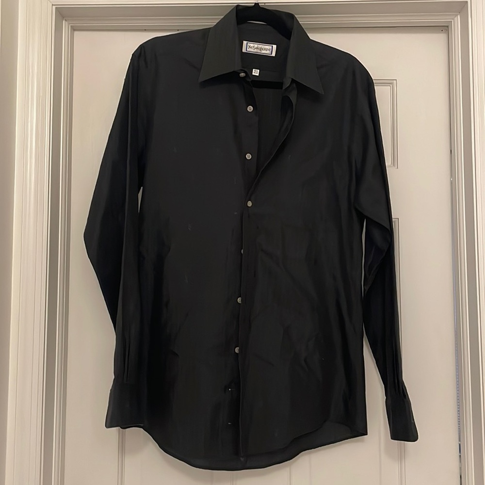 YSL men’s button up shirt with YSL in shirt